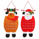 Текстилен коледен календар с джобчета Дядо Коледа или Еленче 68см