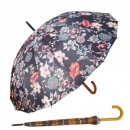 1763 Класически чадър за дъжд с принт на цветя и карета, 16 спици