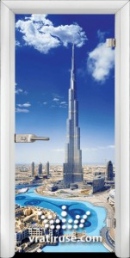 Стъклена интериорна врата Print G 13-16 Dubai, каса Бяла