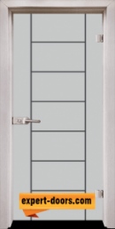 Стъклена интериорна врата SG 13-6 с каса Перла