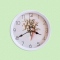 2039 Модерен кръгъл часовник с принт букет от цветя, 22.5см диаметър